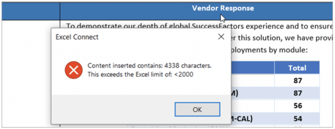 Inspect Word Cell Character Count Inspect data validation restrictions of an Excel RFP directly from Word