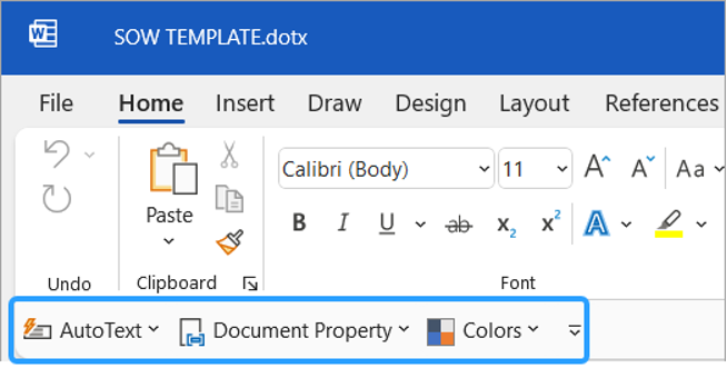 Quick Access Toolbars Appear on the MS Word Ribbon