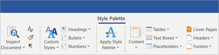 The Style Palette of our Proposal Software